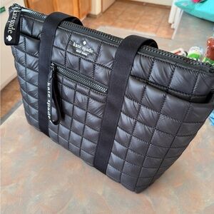 Kate Spade Black Quilted Tote Bag